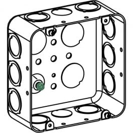 2-1/8” DEEP, 4-11/16” SQUARE (5S) BOX DRAWN WITH CKO, 50/75 KO