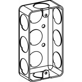1-1/4” DEEP, 1-GANG DRAWN SUPER SHALLOW HANDY BOX WITH 1/2” KO