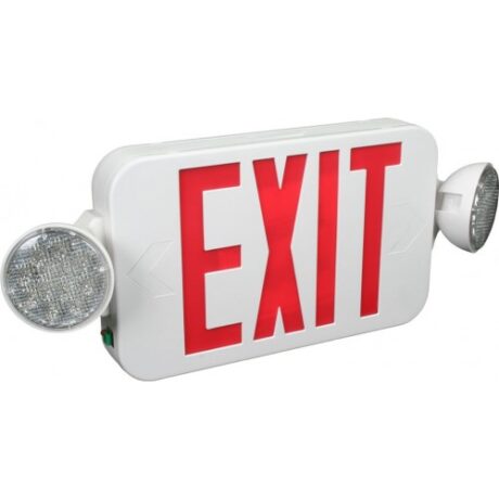 MICRO LED EMERGENCY LIGHT/EXIT SIGN COMBINATION UNIT WITH BATTERY BACK-UP EECLM-LED-B-R