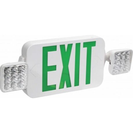 MICRO LED EMERGENCY LIGHT/EXIT SIGN COMBO UNIT WITH BATTERY BACK-UP EECLMS-B-G - Image 1