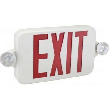 MICRO LED EMERGENCY LIGHT/EXIT SIGN COMBO UNIT WITH BATTERY BACK-UP EECMPL-B-G-RC - Image 1