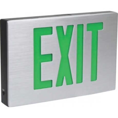 CAST ALUMINUM LED EXIT SIGN ESLA-A-A-1-G-2C-120