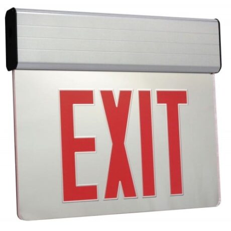 SURFACE MOUNT EDGE-LIT LED EXIT SIGN ESSE-W-2-R-EB-SDT - Image 1