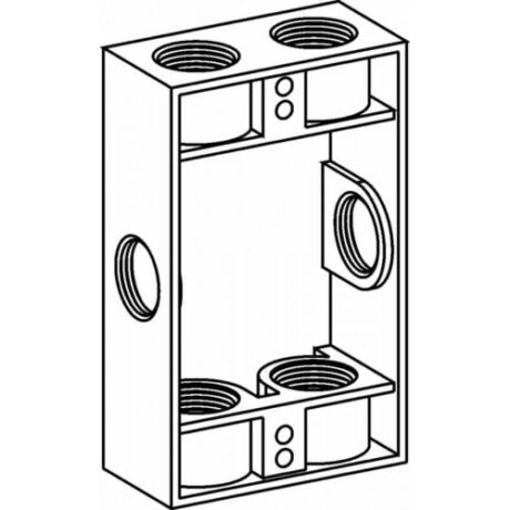 1-GANG 1” DEEP EXTENSION RING, 6 OUTLET HOLES - 1/2” SIZE EXB50-6