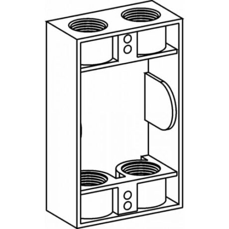 1-GANG 1” DEEP EXTENSION RING, 4 OUTLET HOLES - 3/4” SIZE EXB75-4