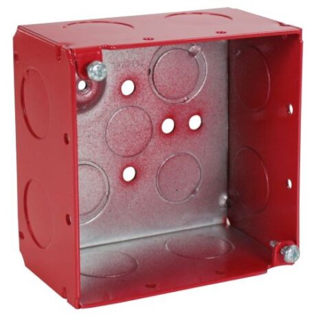 2-1/8” DEEP, 4” SQUARE (4S) FIRE ALARM DEEP BOX WELDED WITH 3/4” KO FA-4SDB-75