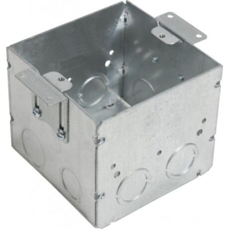 ADJUSTABLE 4S 1-GANG FLOOR BOX 3-1/2” DEEP, 1/2”&3/4” KO, WITH 0 - 1” ADJUSTABLE EAR FLB-4SEDB