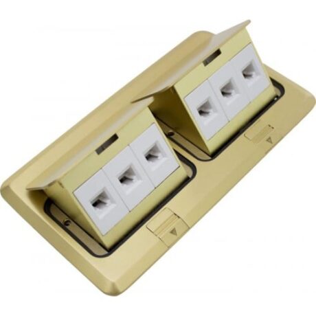 FLOOR BOX POP-UP COVER ONLY WITH 2 LOW VOLTAGE, BRASS FLBPU-LL-C-BR