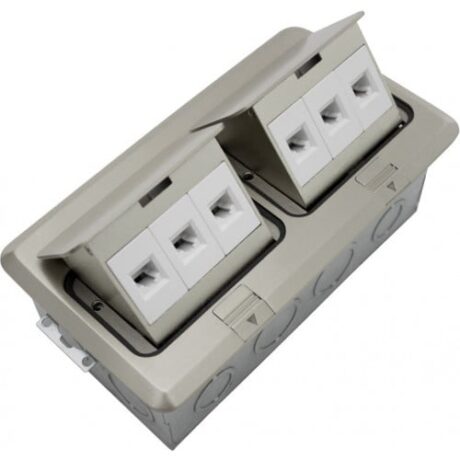 FLOOR BOX POP-UP WITH 2 LOW VOLTAGE (RJ45), STAINLESS STEEL FLBPU-LL-SS