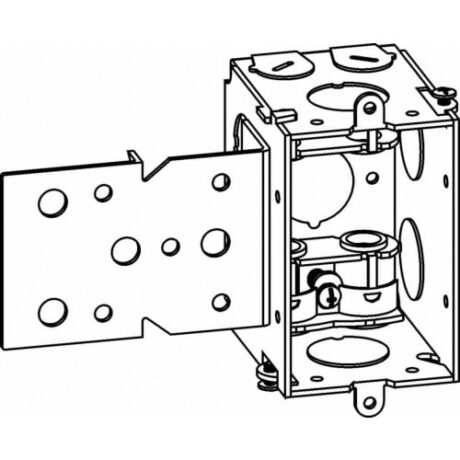 2-1/2” DEEP, GANGABLE 1-GANG SWITCH BOX WITH MC CLAMPS & B BRACKET GB-1-MC-B