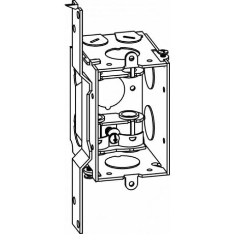 2-1/2” DEEP, GANGABLE 1-GANG SWITCH BOX WITH MC CLAMPS & FB BRACKET GB-1-MC-FB