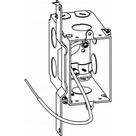 3-1/2” DEEP, GANGABLE 1-GANG SWITCH BOX WITH NM CABLE CLAMPS & FB BRACKET GDB-1-NM-FB