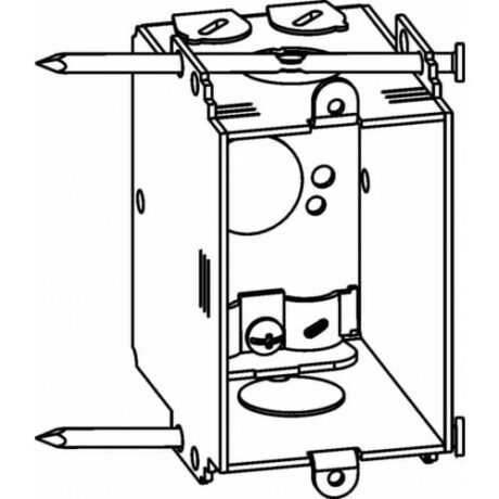 2-3/4” DEEP, NON-GANGABLE 1-GANG NAIL-ON SWITCH BOX WITH NM CLAMPS GMB-NM-NO
