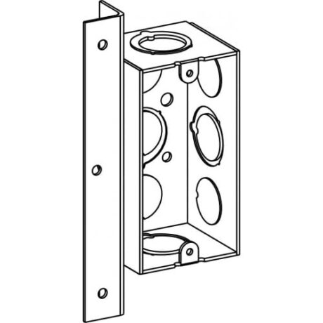 1-7/8” DEEP, 1-GANG WELDED HANDY BOX WITH MKO & AB BRACKET HB-1-MKO-AB