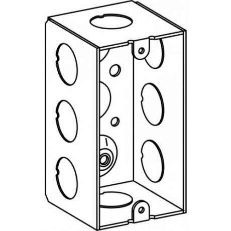 2-1/8” DEEP, 1-GANG WELDED DEEP HANDY BOX WITH 1/2” KO HDB-1-50