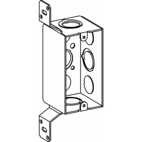 2-1/8” DEEP, 1-GANG WELDED DEEP HANDY BOX WITH MKO & FB BRACKET HDB-1-MKO-FB