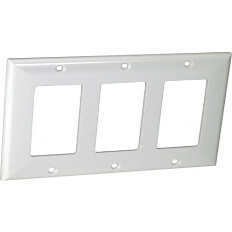 3-Gangs Decorative Switch or GFCI Standard Size Lexan Wallplate OP263-W