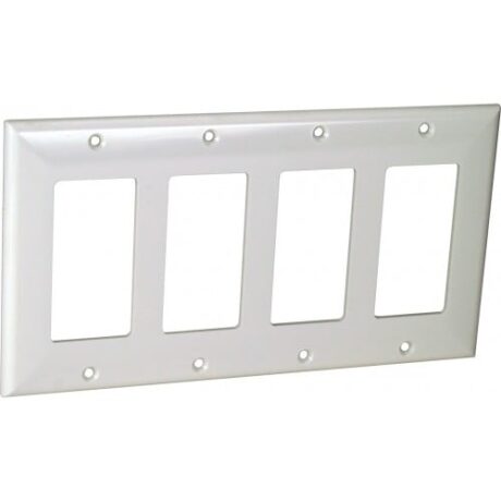 4-Gangs Decorative Switch or GFCI Standard Size Lexan Wallplate OP264-W