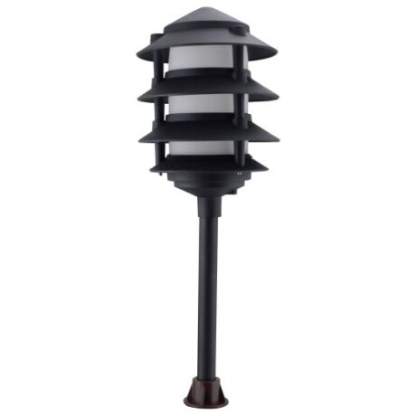 LED OUTDOOR 4-TIER CAST ALUMINUM PAGODA LIGHTS, 12V-L9013B-BK-WW - Image 1