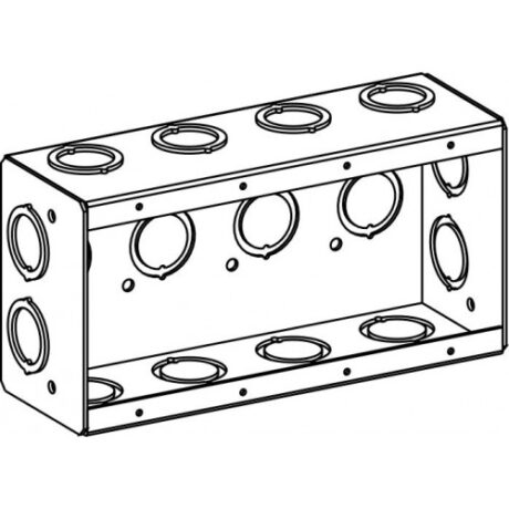 2-1/2” DEEP, 4-GANG MASONRY BOX WITH CKO MSB-4