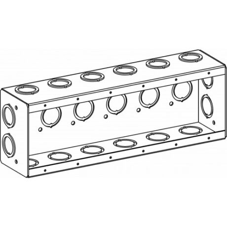 2-1/2” DEEP, 6-GANG MASONRY BOX WITH CKO MSB-6