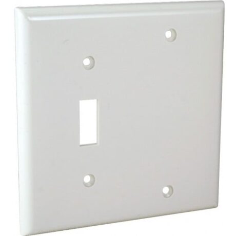 2-Gangs Blank/Toggle Switch Standard Size Lexan Wallplate OP113-W