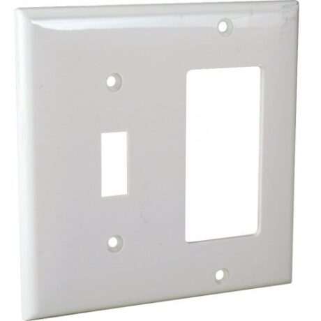 2-Gangs, Toggle Switch & Decorative or GFCI Standard Size Lexan Wallplate OP126-W
