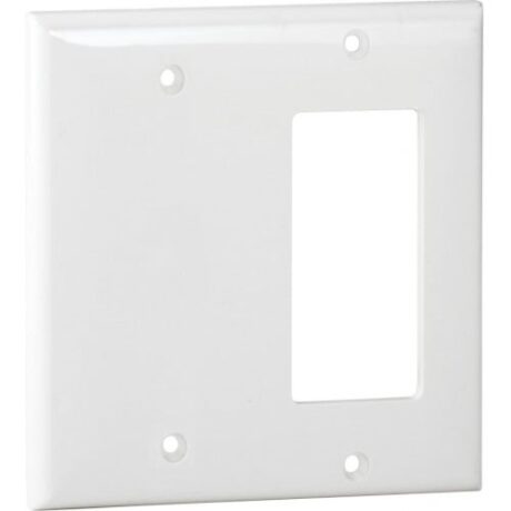 2-Gangs Blank(Strap) & Decorative or GFCI Standard Size Lexan Wallplate OP1426-W