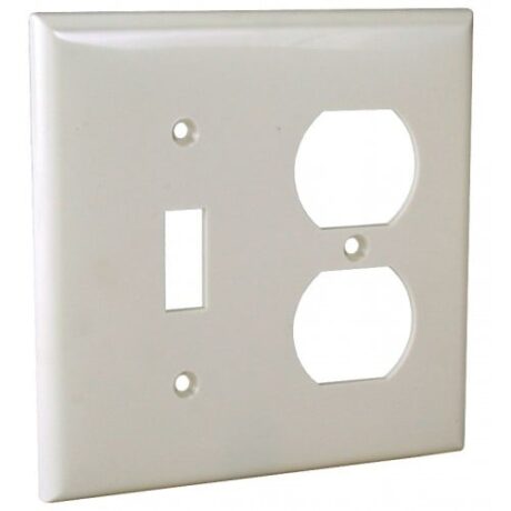 2-Gangs, Toggle Switch & Duplex Standard Size Lexan Wallplate OP18-W