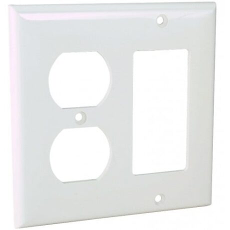 2-Gangs, Duplex & Decorative or GFCI Standard Size Lexan Wallplate OP826-W