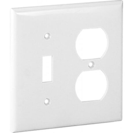 2-Gangs, Toggle Switch and Duplex Receptacle Mid-Size Lexan Wallplate OPM18-I