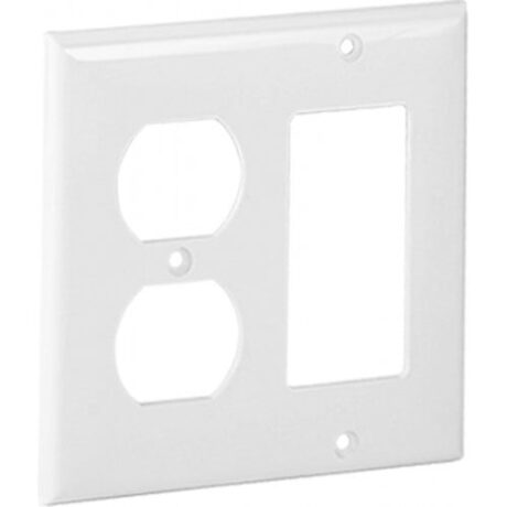 2-Gang Duplex Receptacle and Decorative or GFCI Mid-Size Lexan Wallplate OPM826-I