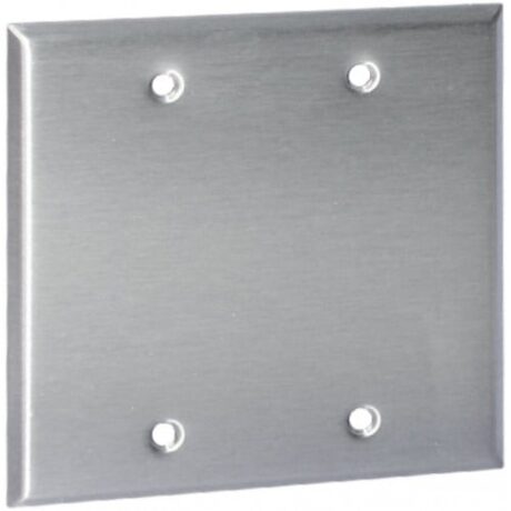 2 Gang, Blank Stainless Steel Wallplate OS23