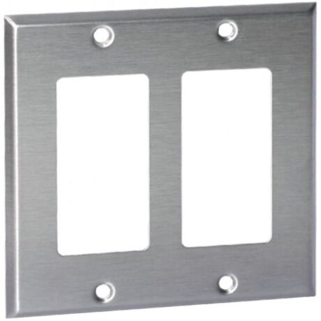 2 Gang, Decorative or GFCI Stainless Steel Wallplate OS262