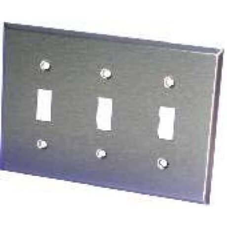 3 Gang Toggle Switch Stainless Steel Wallplate OS3