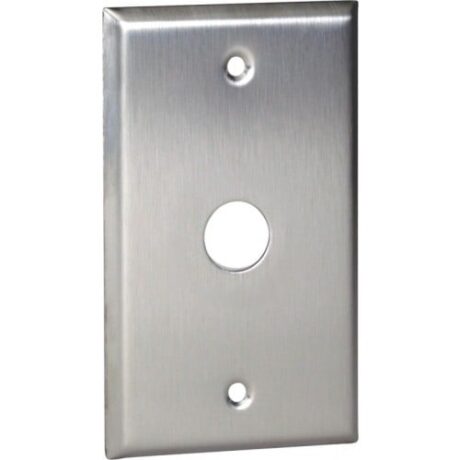 1 Gang, Doorbell Push Button 0.625” Dia. Stainless Steel Wallplate OS737