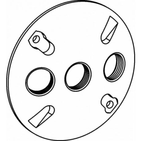 4” ROUND COVER (DOME), 3 OUTLET HOLES - 1/2” SIZE DEVICE MOUNT - GRAY RC-3D