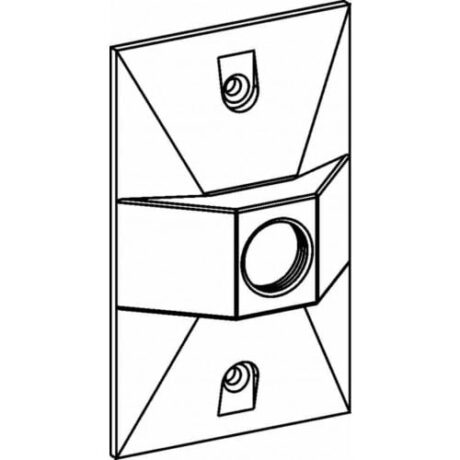 1 OUTLET RAISED RECTANGULAR COVER, 1/2” HOLE SIZE DEVICE MOUNT - GRAY RE-1