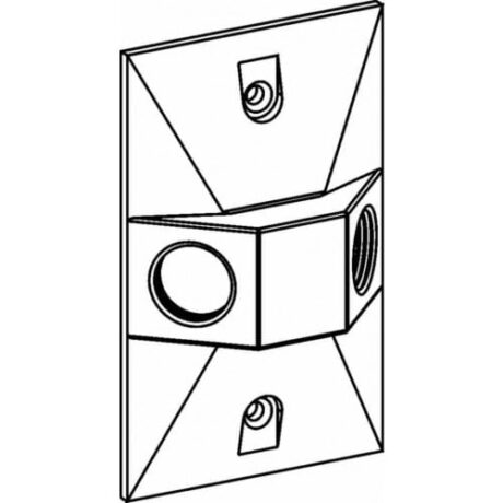 2 OUTLET RAISED RECTANGULAR COVER - 1/2” HOLE SIZE DEVICE MOUNT - BRONZE RE-2-BR
