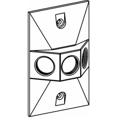 3 OUTLET RAISED RECTANGULAR COVER - 1/2” HOLE SIZE, DEVICE MOUNT - BRONZE RE-3-BR