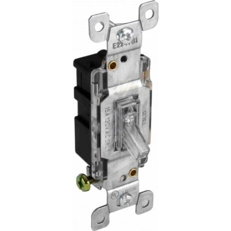 15A Single Pole with Pilot Light Clear TSL15-CL