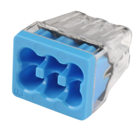 Ideal 30-1088J In-Sure Push-In Wire Connector 88 6-Port Blue 200/Jar