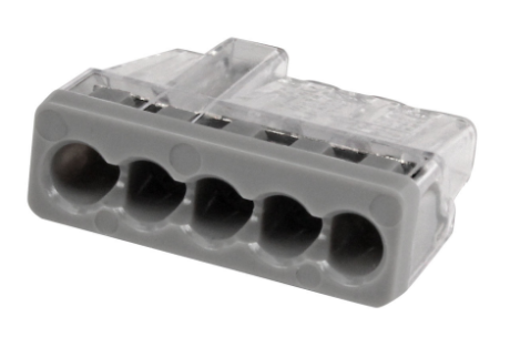 Ideal 30-1087J In-Sure Push-In Wire Connector 87 5-Port Gray 200/Jar
