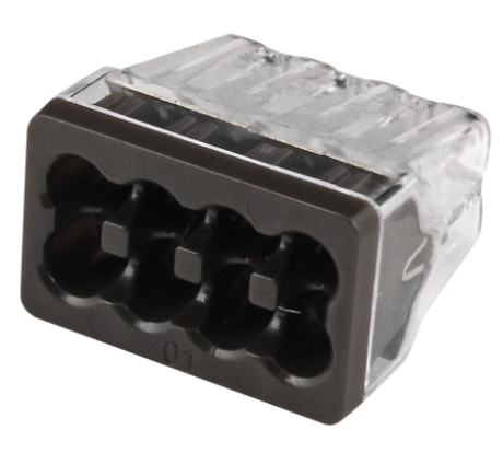 Ideal 30-1090J In-Sure Push-In Wire Connector 90 8-Port Black 150/Jar