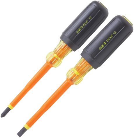 Ideal 35-9305 2-Pc Insulated Cushion-Grip Screwdriver Set #2 Phillips 1/4" Slotted