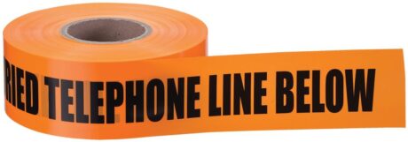 Ideal 42-103 Tape - Caution Buried Telephone Line (Orange) 3" X 1000Ft