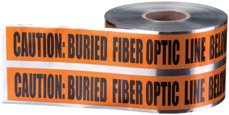 Ideal 42-252 Tape - Caution Buried Fiber Optic Line (Orange) 6" X 1000Ft