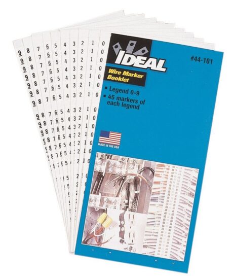 Ideal 44-101 Wire Marker Booklet Asst 0-9 45 Each