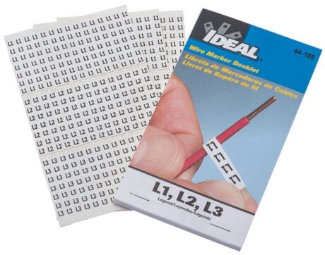 Ideal 44-108 Wire Marker Booklet Legend: L1 L2 L3 (150 Each)