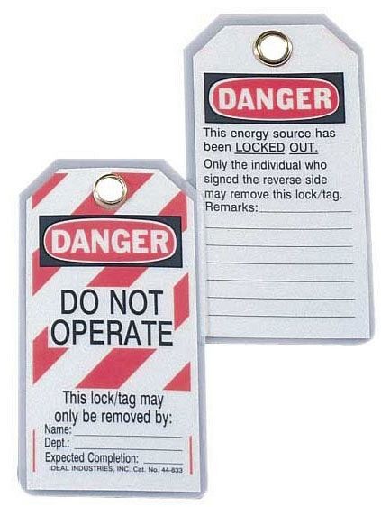 Ideal 44-1833 Hd Lockout Tag "Do Not Operate" Striped 100/Box
